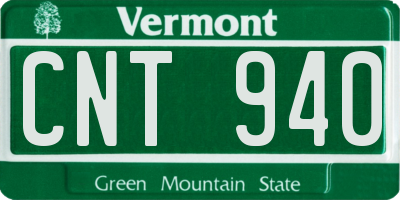 VT license plate CNT940