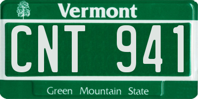 VT license plate CNT941