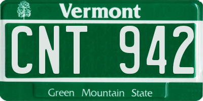 VT license plate CNT942