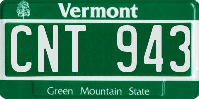 VT license plate CNT943