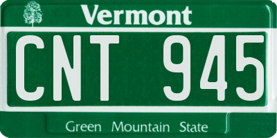 VT license plate CNT945