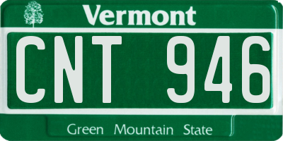 VT license plate CNT946