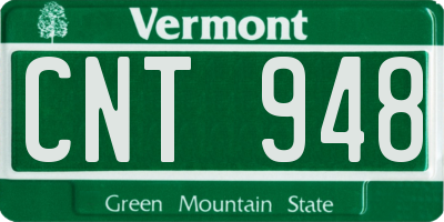 VT license plate CNT948