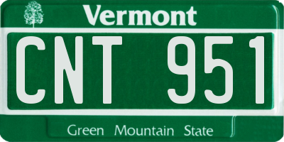 VT license plate CNT951