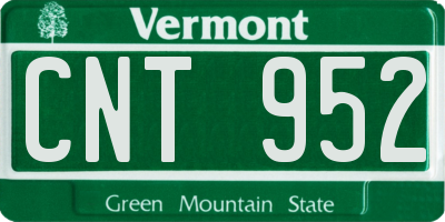 VT license plate CNT952