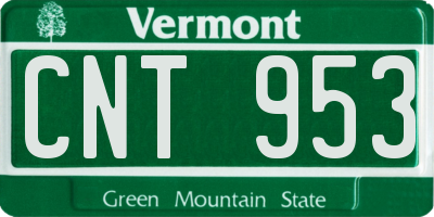 VT license plate CNT953