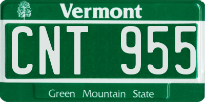 VT license plate CNT955