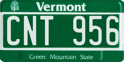 VT license plate CNT956