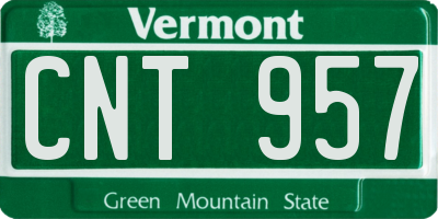 VT license plate CNT957