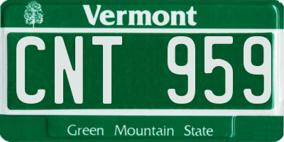 VT license plate CNT959