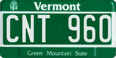 VT license plate CNT960