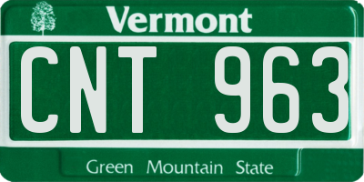 VT license plate CNT963