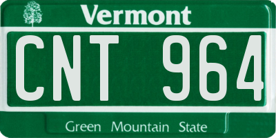 VT license plate CNT964