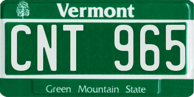 VT license plate CNT965