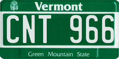 VT license plate CNT966