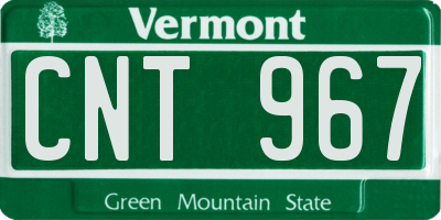 VT license plate CNT967