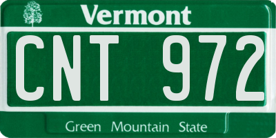 VT license plate CNT972