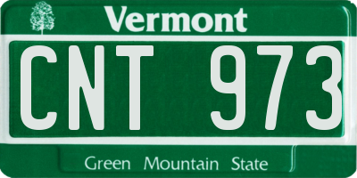 VT license plate CNT973