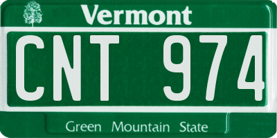VT license plate CNT974