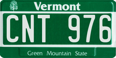 VT license plate CNT976