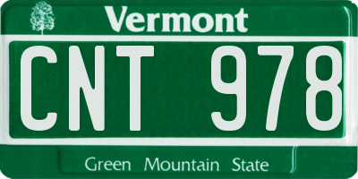 VT license plate CNT978