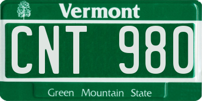 VT license plate CNT980