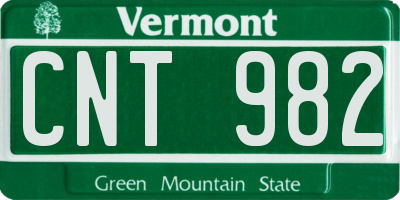VT license plate CNT982