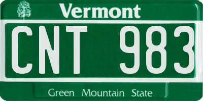 VT license plate CNT983