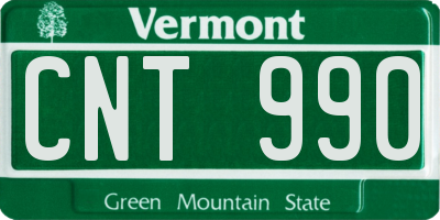 VT license plate CNT990