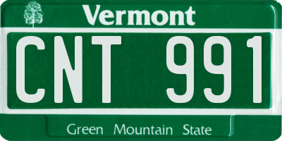 VT license plate CNT991