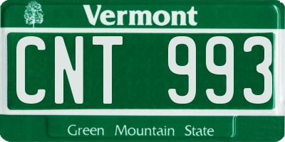 VT license plate CNT993
