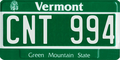 VT license plate CNT994