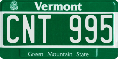 VT license plate CNT995