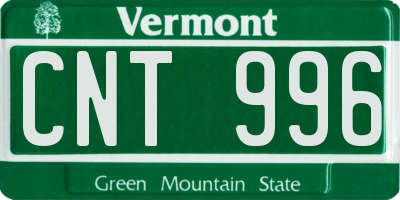 VT license plate CNT996