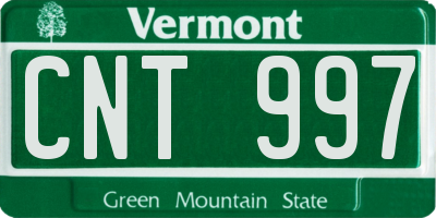 VT license plate CNT997
