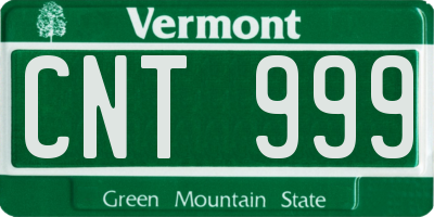 VT license plate CNT999