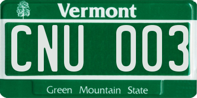 VT license plate CNU003