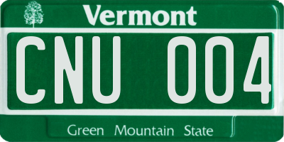 VT license plate CNU004