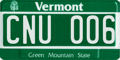 VT license plate CNU006