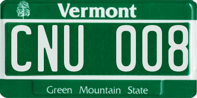VT license plate CNU008