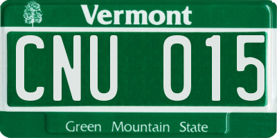 VT license plate CNU015
