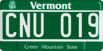 VT license plate CNU019