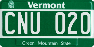 VT license plate CNU020