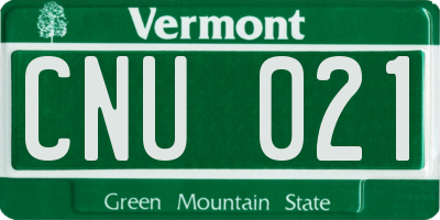 VT license plate CNU021