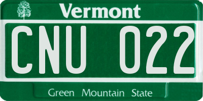 VT license plate CNU022