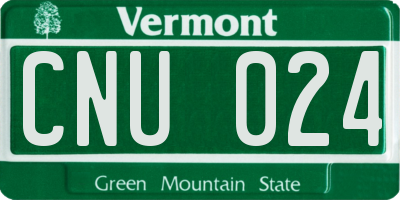 VT license plate CNU024