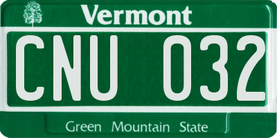 VT license plate CNU032