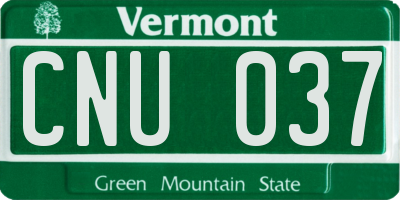 VT license plate CNU037