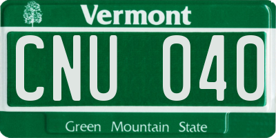 VT license plate CNU040