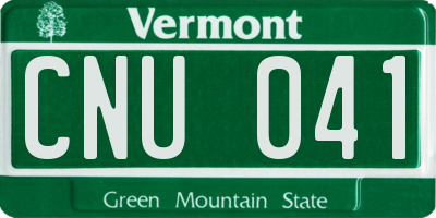 VT license plate CNU041